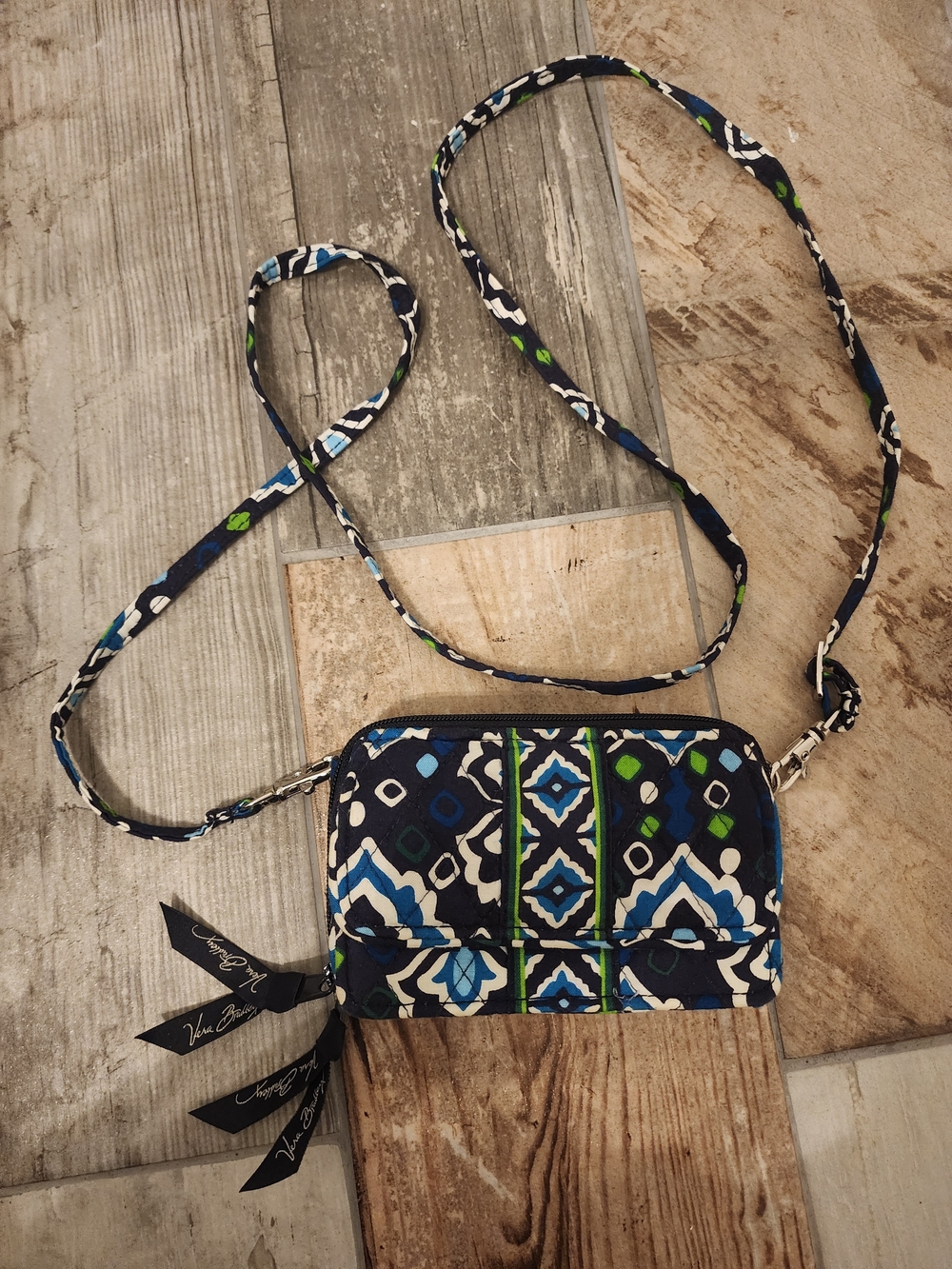 Vera Bradley Retired Ink Blue Patterned Small Crossbody Bag